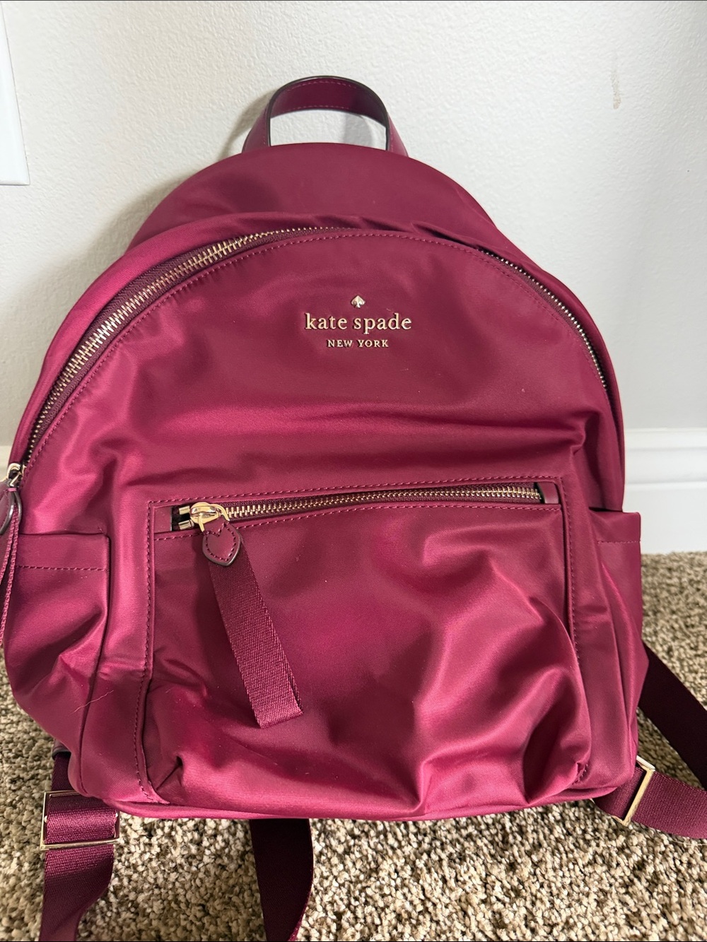 kate spade Nylon Backpack in Raspberry